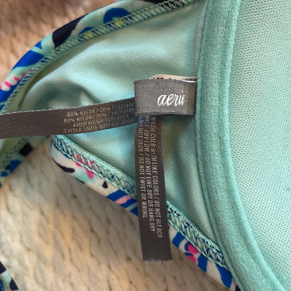 Aerie Bikini swimsuit top blue underwire 34B